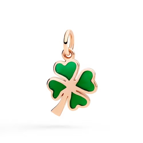 Orologio CIONDOLO QUADRIFOGLIO ORO ROSA E TSAVORITI