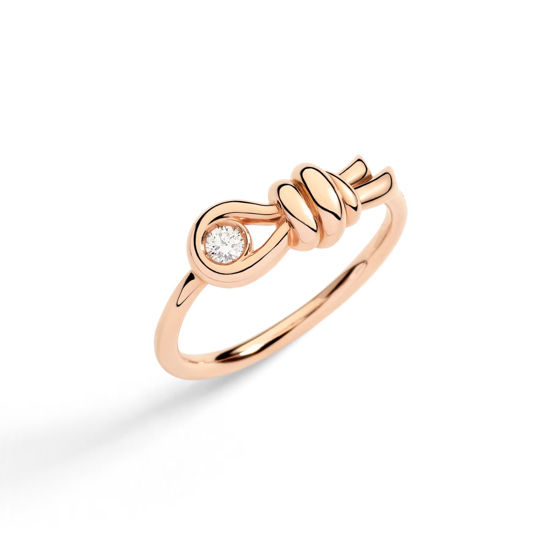 Gioiello dodo anelli - ANELLO NODO ORO ROSA E DIAMANTE BIANCO