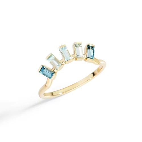 Gioiello dodo anelli - ANELLO HALF HALO TOPAZI BLU LONDON & SKY