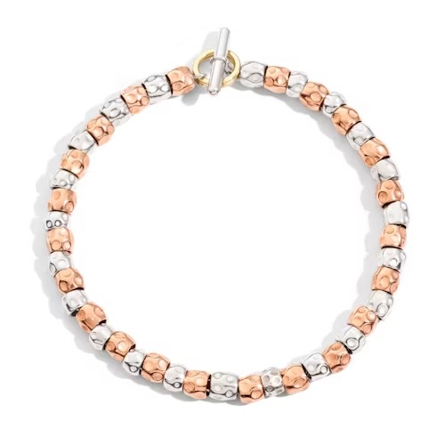 Gioiello dodo bracciali - BRACCIALE GRANELLI ARGENTO & ORO ROSA