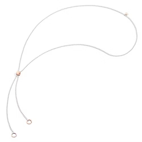 Gioiello dodo collane - COLLANA LARIAT BOLLICINE ARGENTO & ORO ROSA