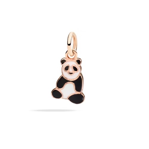 Gioiello dodo charms - CIONDOLO PANDA ORO ROSA E SMALTO