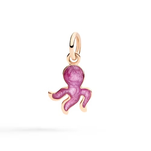 Gioiello dodo charms - CIONDOLO POLPO ORO ROSA E SMALTO
