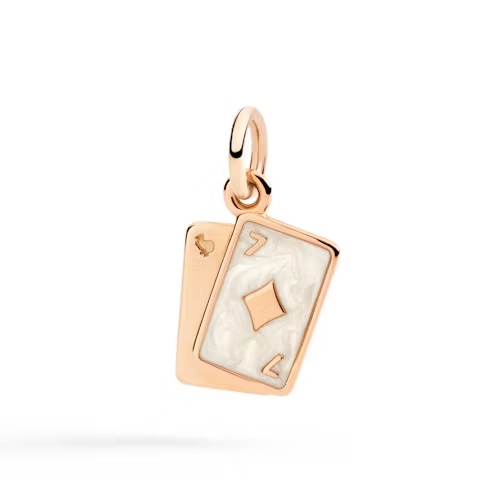 Gioiello dodo charms - CIONDOLO CARTE ORO ROSA E SMALTO