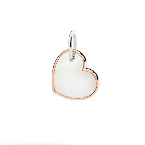 Gioiello dodo charms - CIONDOLO XL CUORE ARGENTO & ORO ROSA