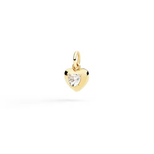 Gioiello dodo charms - CIONDOLO CUORE ORO GIALLO & ZAFFIRO SINTETICO